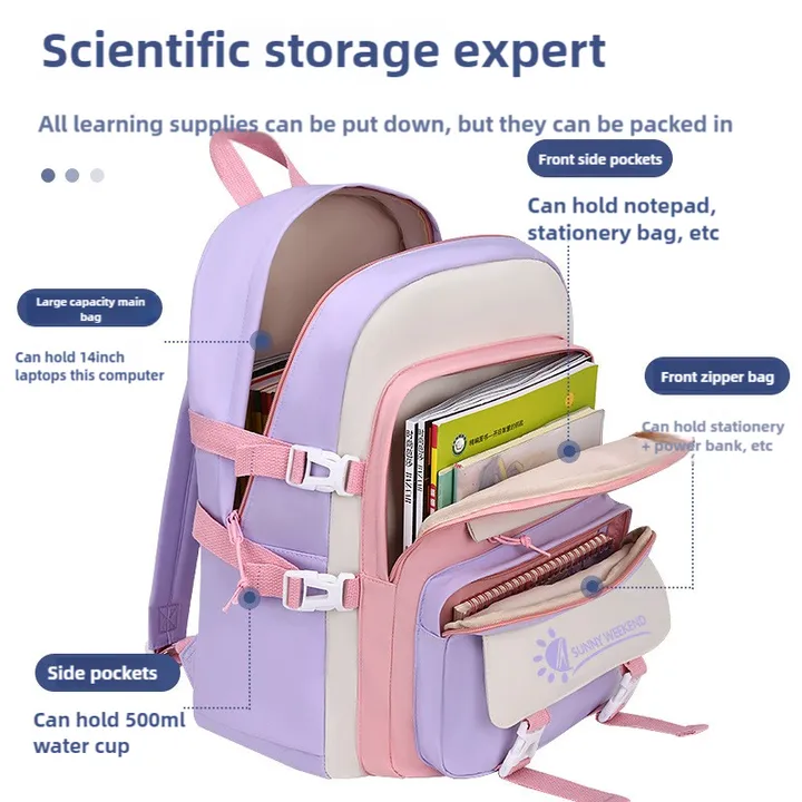 حقيبة مدرسية خفيفة الوزن للمراهقات للبيع . Wholesale lightweight school bag for teenage girls,