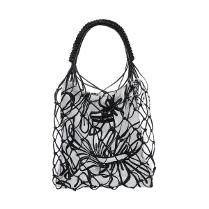 Holiday printed bucket bag-Black and White print
