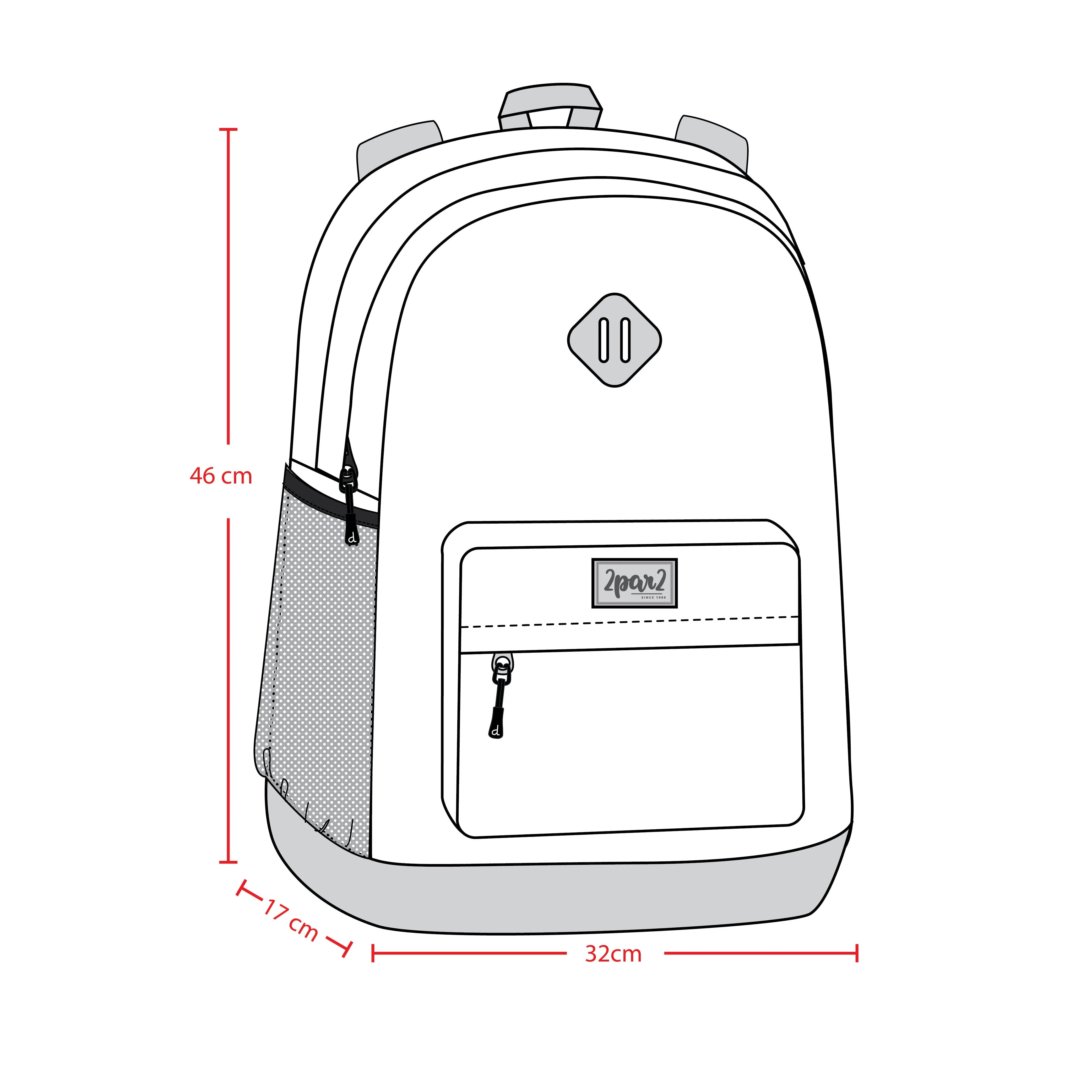 Kids Backpack Rainbow Heart Print