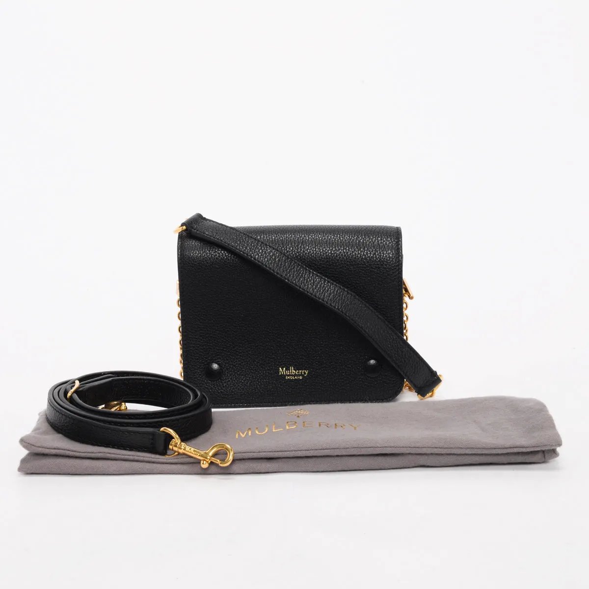 Mulberry Black Classic Grain Small Clifton Crossbody Bag – Stylish Leather Handbag with Adjustable Strap