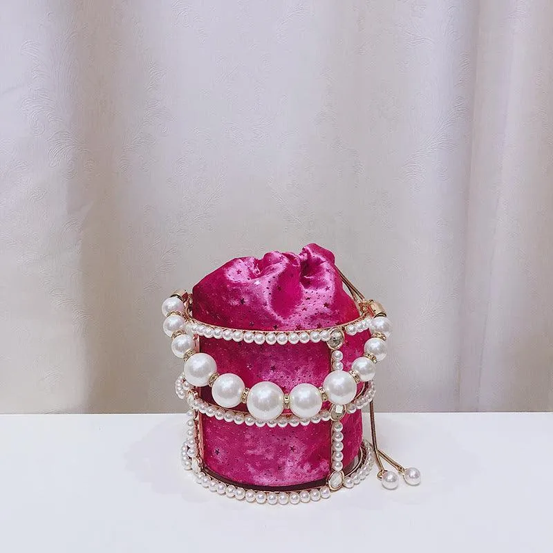 Pearl chain bucket bag