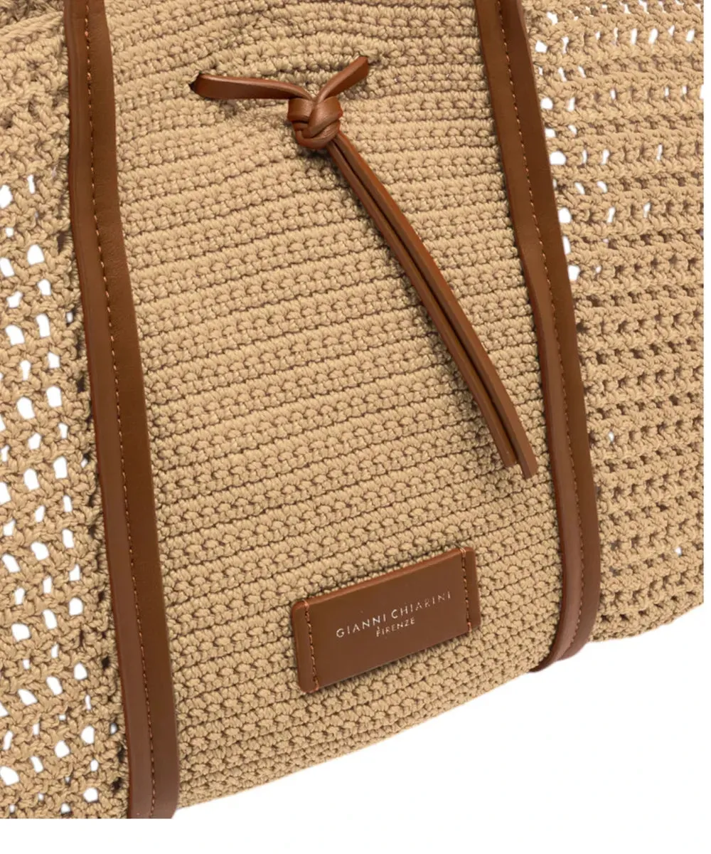 Shopping bag Victoria in tessuto uncinetto