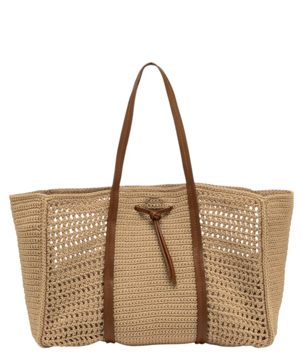 Shopping bag Victoria in tessuto uncinetto