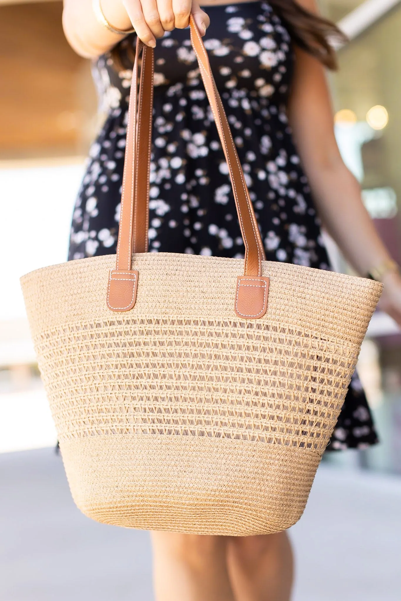**Zipper Bucket Bag - Tan