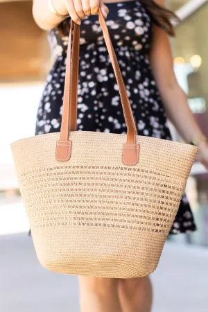 **Zipper Bucket Bag - Tan